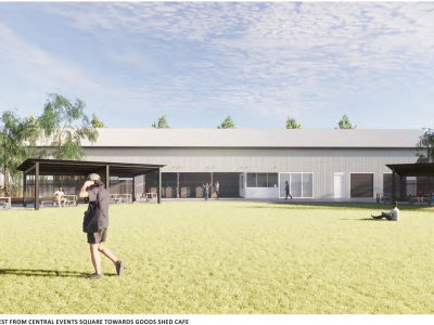 External View Stage toward Goods Shed cafe